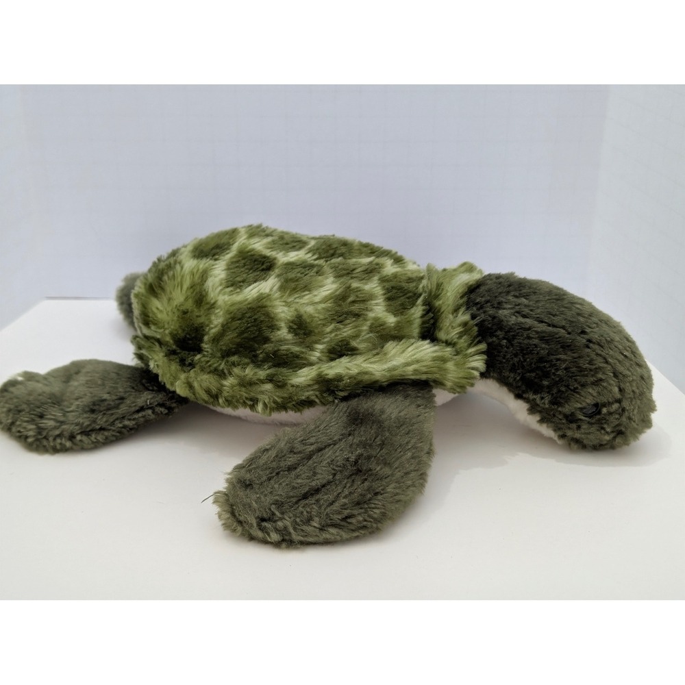 The Petting Zoo Sea Turtle Plush Stuffed Animal Green Shell 11 Inch Toy Vintage